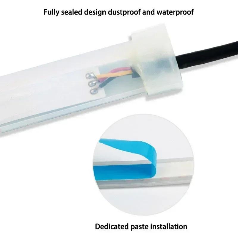 2pcs 45cm Car DRL Flexible Waterproof Headlight LED Strip Universal Auto Headlights RGB Turn Signal Yellow Brake Flow Lights