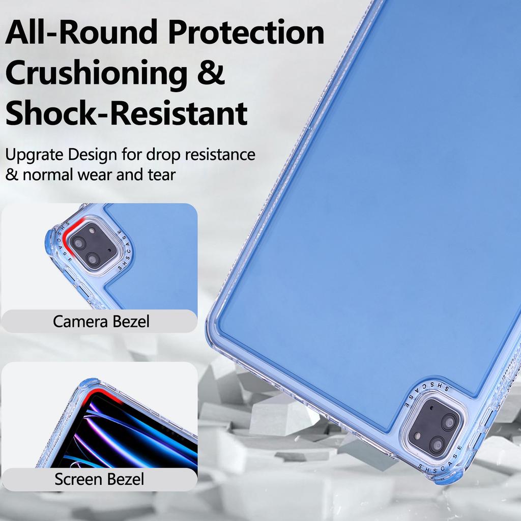 Clear Case for iPad Pro 11 (2022)/(2021)/(2020)/(2018) 3 in 1 PC+TPU Shockproof Tablet Cover