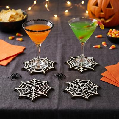 Creative Spider Web-shaped Colorful Coffee Cup Coaster, Milk Tea Cup Coaster, Heat-resistant and Insulating Cup Coaster