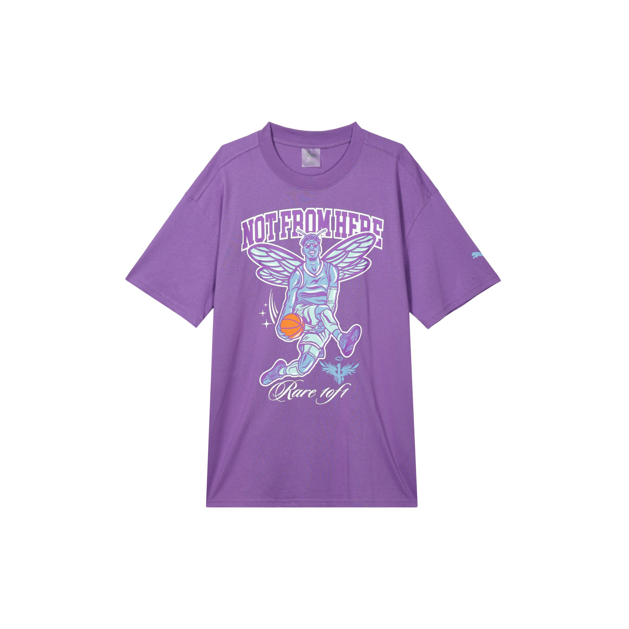 PUMA x Melo Charlotte Basketball T-shirt Purple Glimmer Men s 627744-01 M