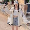 Women's Korean Style Hooded Sun Protection Jacket - Lightweight, Breathable, Long Sleeve, Loose Fit for Summer