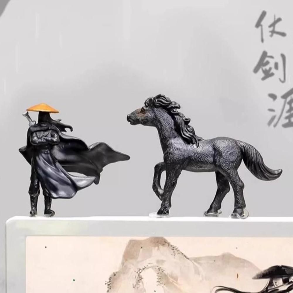 2/3/4pcs Creative Car Interior Decor Miniature Samurai Figurines Home Office Decor