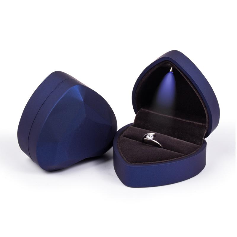 Heart-shaped Led Lighted Jewelry Box, Diamond Ring Gift Storage Packaging Box, Ring Box