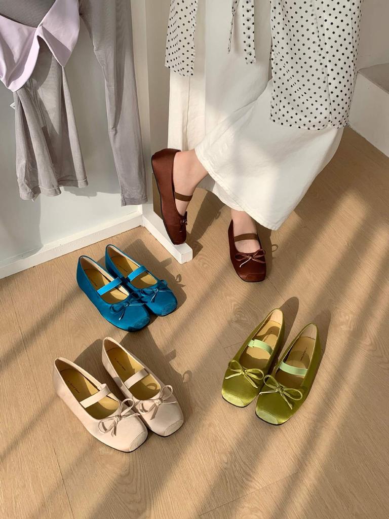 Women's 2cm Heel Bowknot Summer French Style Pumps - Elegant for Parties & Office