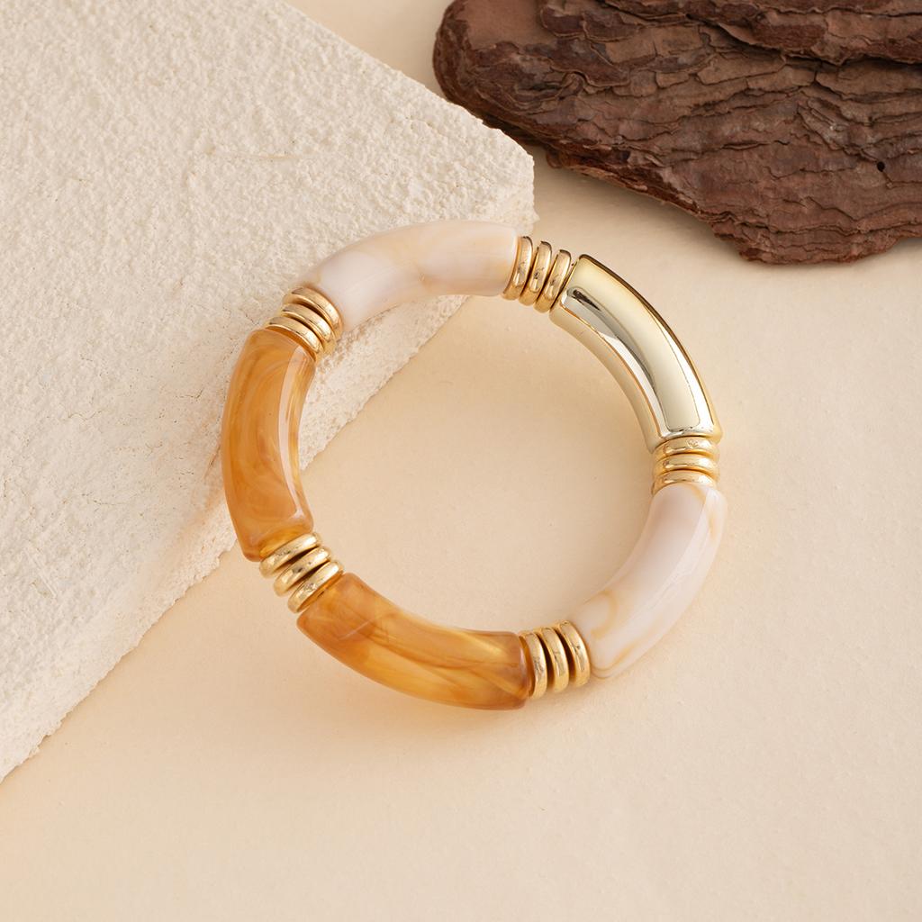 Fashion Personalized Acrylic Elbow Bracelet Light Luxury Elastic Vintage Bracelet High-End Maillard Jewelry