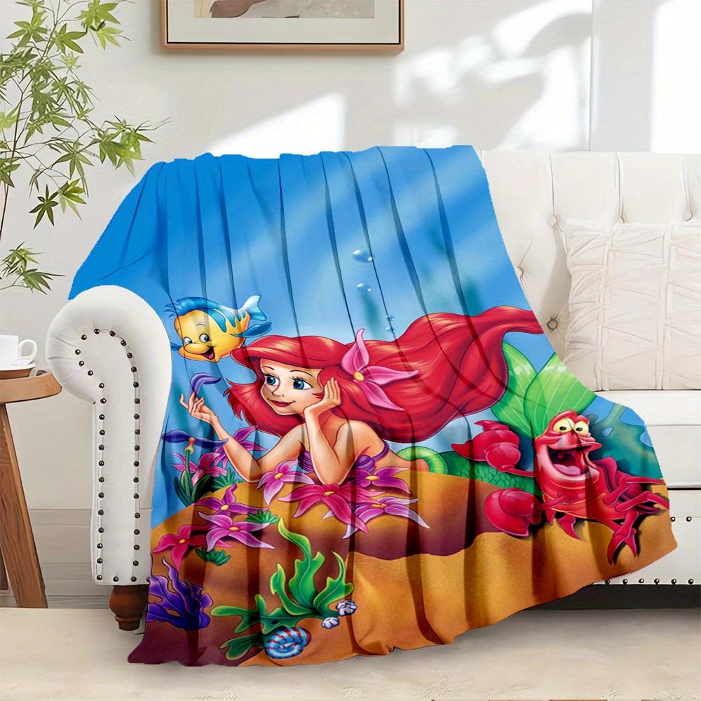 

1pc Flannel Undersea World Mermaid Bedroom Sheet Sofa Small Throw Blanket Gift Home Decor 75x90cm