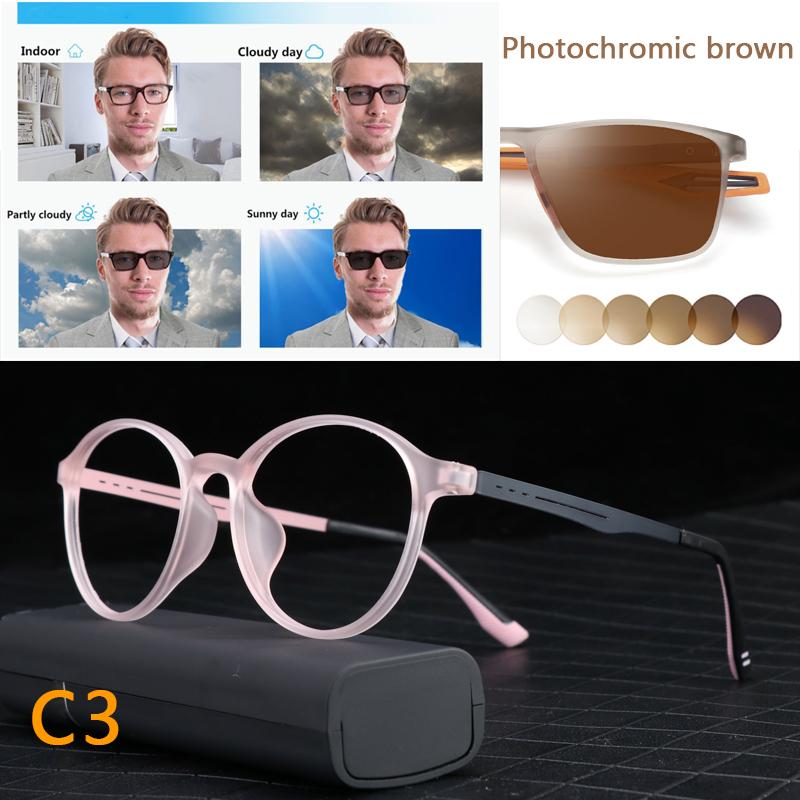Ultralight Titanium Retro Round Anti Blue Light Photochromic Reading Glasses For Men Computer Presbyopic Eyeglasses Women