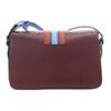Longchamp Box-Trot Logo Druckknopf Streifen Klappe Verstellbarer Schultergurt Leder Umschlagtasche Mittel Damen Umhängetasche Bordeauxrot 10175HDV261