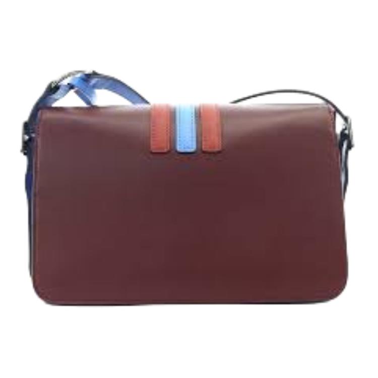 Longchamp Box-Trot Logo Druckknopf Streifen Klappe Verstellbarer Schultergurt Leder Umschlagtasche Mittel Damen Umhängetasche Bordeauxrot 10175HDV261