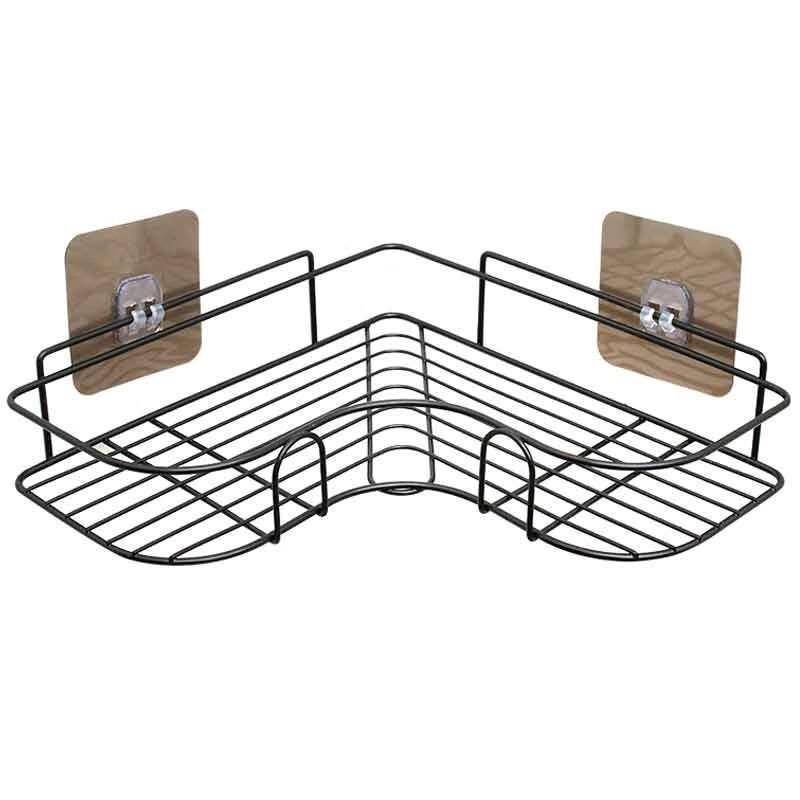 Punch-Free Bathroom Corner Shower Shelf - Wall-Mounted Storage for Kitchen & Bath