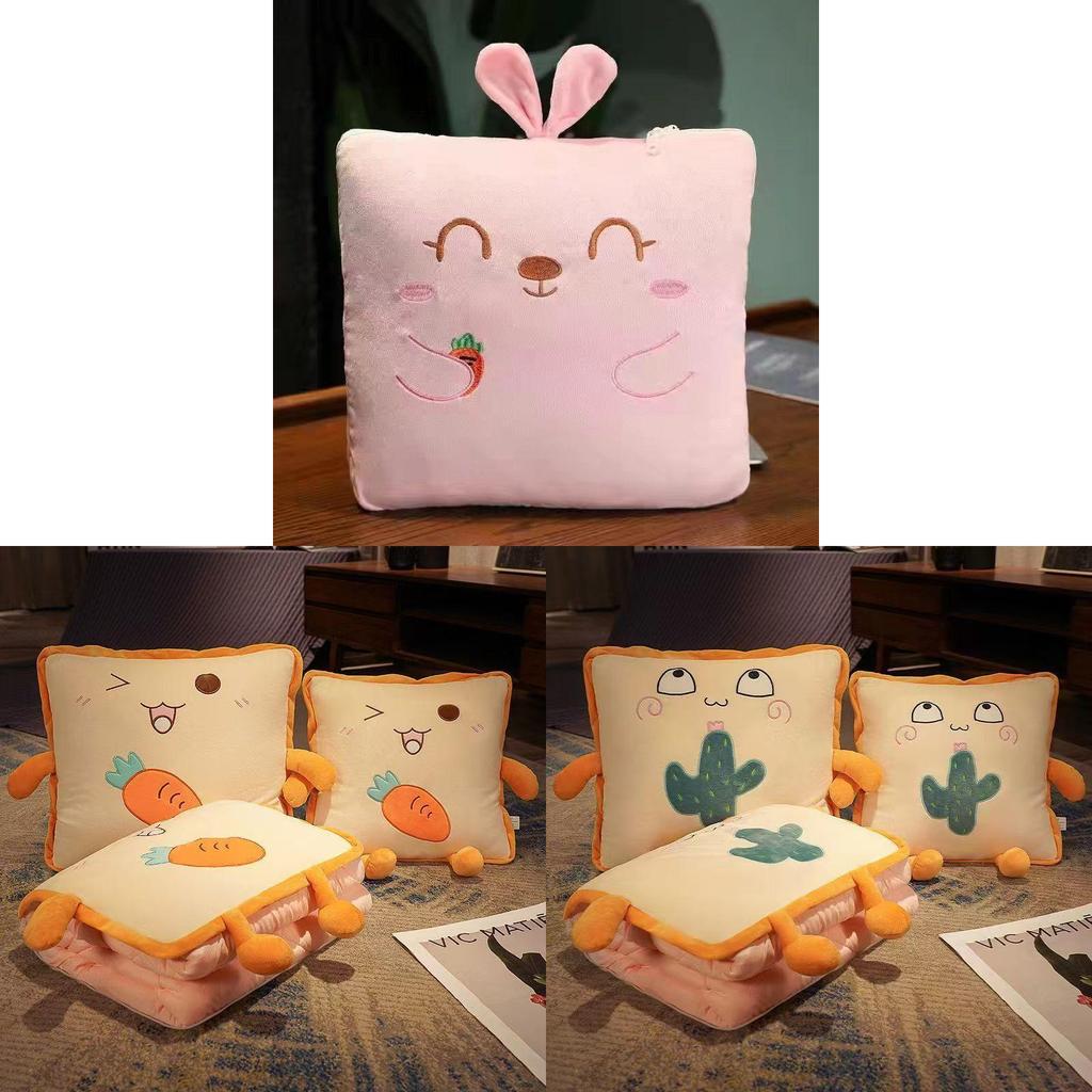 Car Pillow Blanket With Plush Cover For Office Napping Girls Home Car Use
