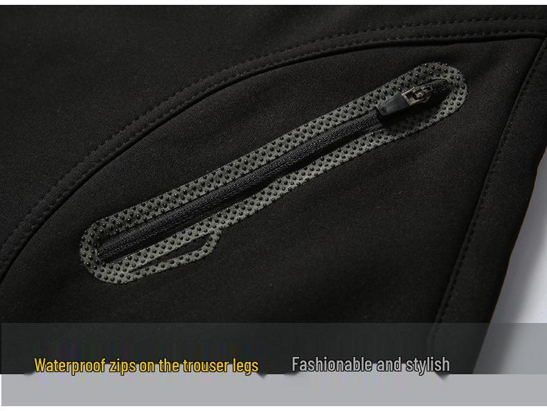 Men's Plus Size Fleece-Lined Waterproof Softshell Hiking Pants - XL