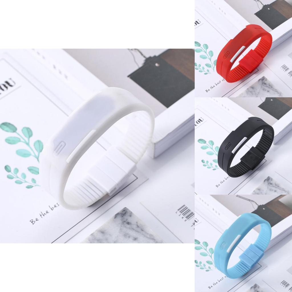 Stylish Kids Digital Led Silicone Watch With Adjustable Strap And Rectangular Dial