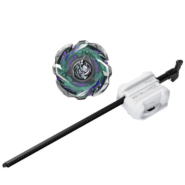 Beyblade X Starter Pack Reaper Rhino C 4-55D CX, toupie Takara Tomy de type défense avec lanceur, toupies de compétition, des 8 ans