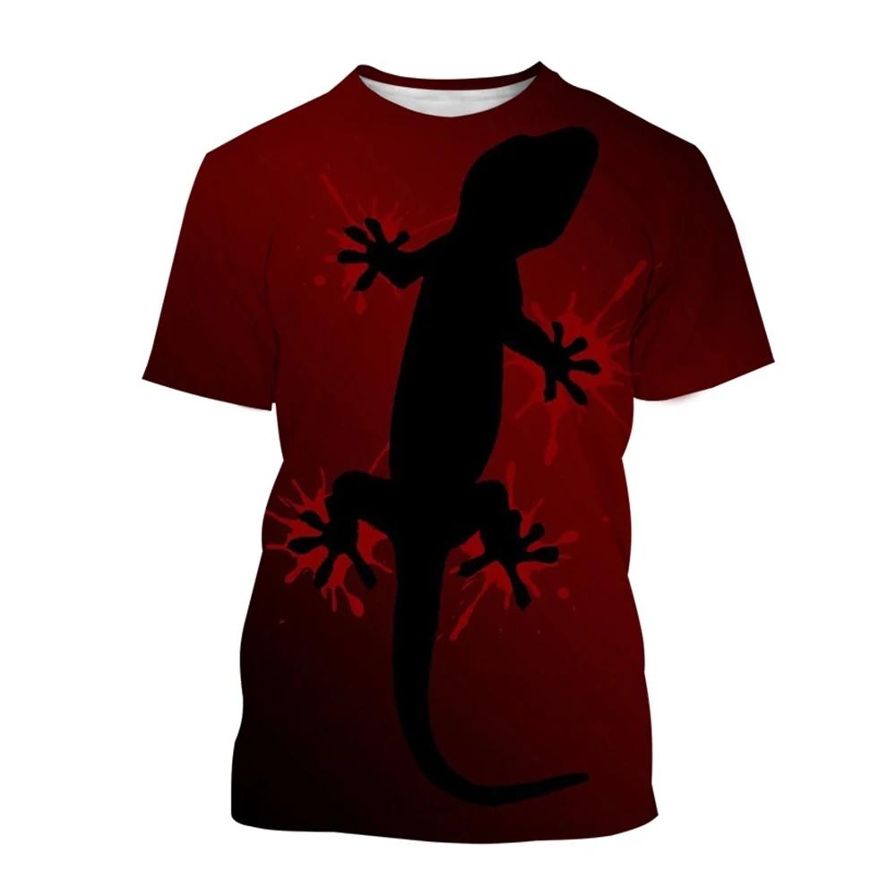 

Summer Hot Selling Reptile Lizard Pattern Printed T-shirt Fashion Chameleon Plus Size Hip-Hop Street O-Neck Casual Top 6XL