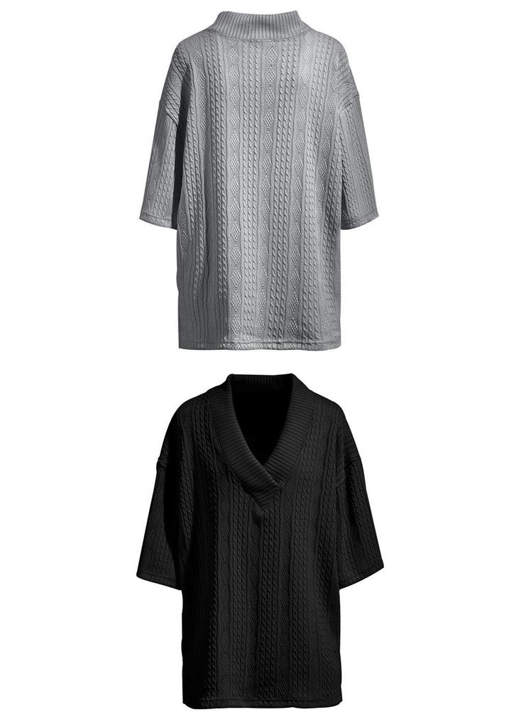 2025 Men's Summer Loose V-neck Knit T-shirt - Casual Short Sleeve, Plain Color Sports Tee