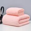 Ribbed Coral Fleece Towel - Soft, Absorbent, Lint-Free Bath/Face Towel for Couples