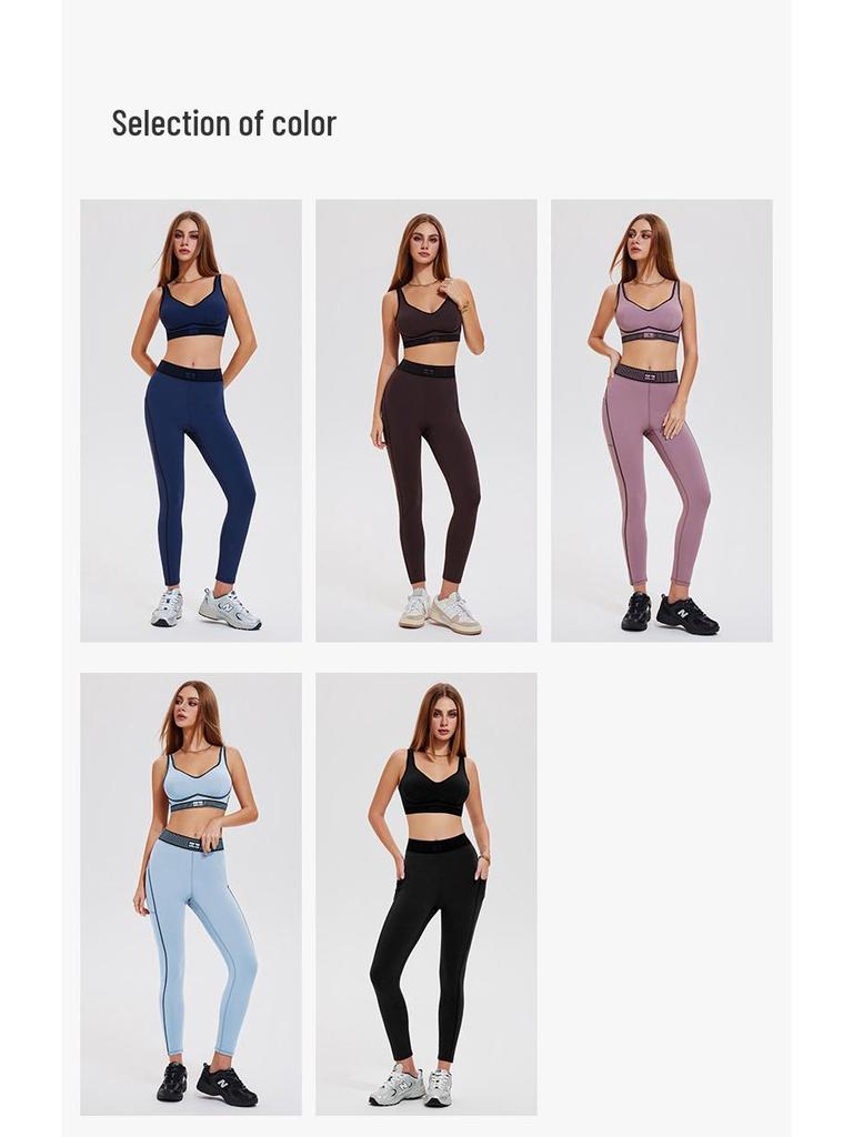 Women's Cross-Border Yoga Set: Stylish Elastic Two-Piece with Chest Pads for Pilates and Fitness