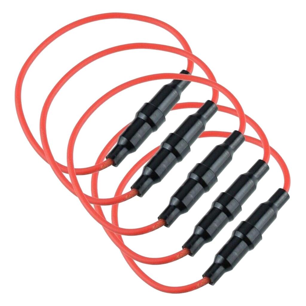 5x Inline Fuse Holder Automobile Accessories Waterproof 18 Gauge AWG Wire for Marine Vans Trucks Standard Car Fuse Boats Fuel System Fittings7