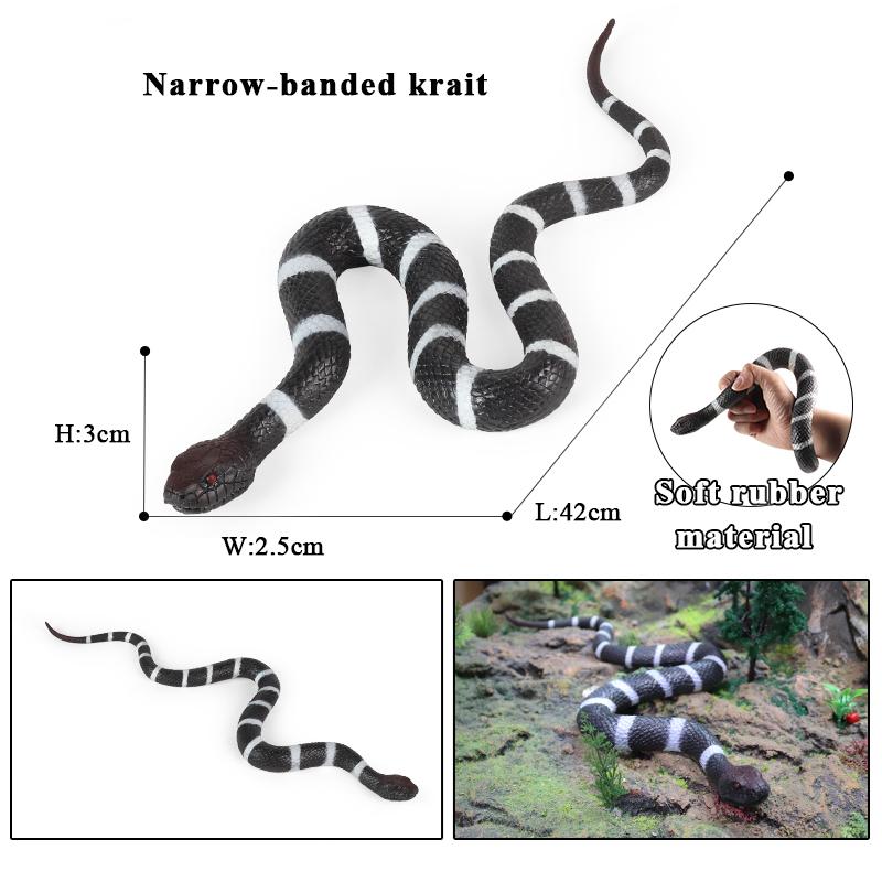 Oenux Forest Savage Snakes Animals TPR Rattlesnake Python Cobra Action Figures Lifelike Model Education Kids Toy Gift Prank toy
