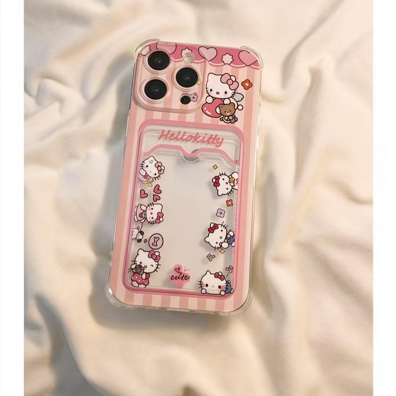 Sanrio Hello Kitty Photo Card Holder Phone Case For Xiaomi Redmi Note 14 Pro 5G Note 13 12 Pro 11 11S 13C 12 12C 10C 5G Cover