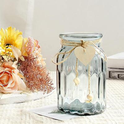 Vase Love Heart Decoration Rope Handmade Wood Bead Jute Rope with Love Heart Sign Crafts Gift Wrapping Packing Decorative Rope