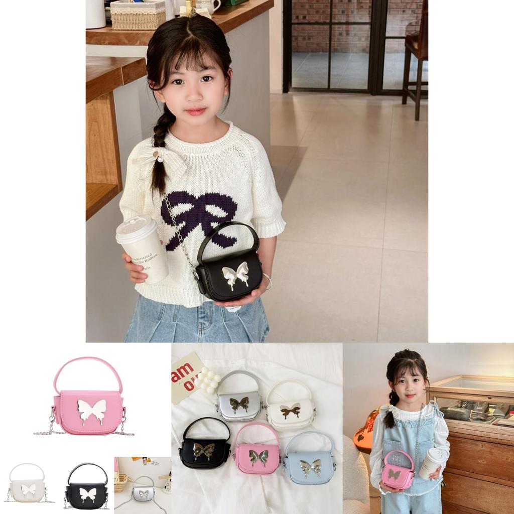 Trendy Butterfly Kids Crossbody Bag Breathable Pu Material For Everyday Use