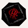 1pc Flamengo Automatic Umbrella - Lightweight & Portable 8-Rib Iron Frame, Durable Canopy, Playful Design with Red & Black Log