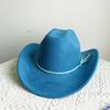 Cowboy Hat Suede Solid Color Men and Women Wide Brim Jazz Hat Outdoor Sun Hat Suitable for All Kinds of Parties Knigh