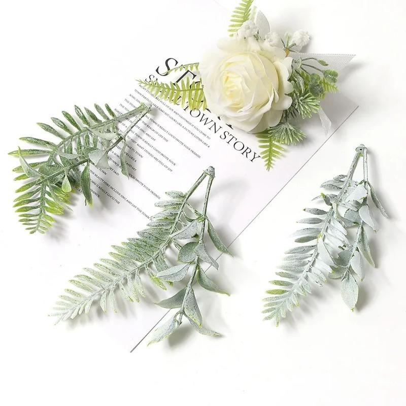 Green Artificial Plants Leaf Party Home Wedding Decor Accessories DIY Cake Candy Box Garland Christmas Decoration Flowers Wreath