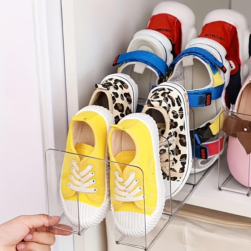 

1pc 4-Slot Shoe Rack, Exquisite Transparent Acrylic Shoe Organizer, Baby Shoe Storage Rack чистый