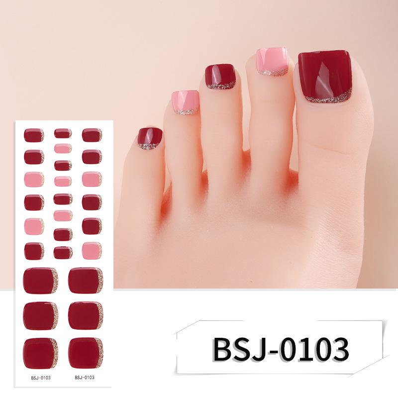 Semi-solid Gel Manicure Stickers, Toenail Stickers, Onion Pink Pearlescent Gradient Flash Semi-solid Nail Stickers