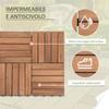 Outdoor Wooden Floor Tiles, Set of 27 Pieces Interlocking Assembly, 30x30x2.5cm