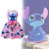 Lilo Stitch Girl Dress With Cotton Blend Fabric And Cartoon Pattern For Kids Ages 3 To 8