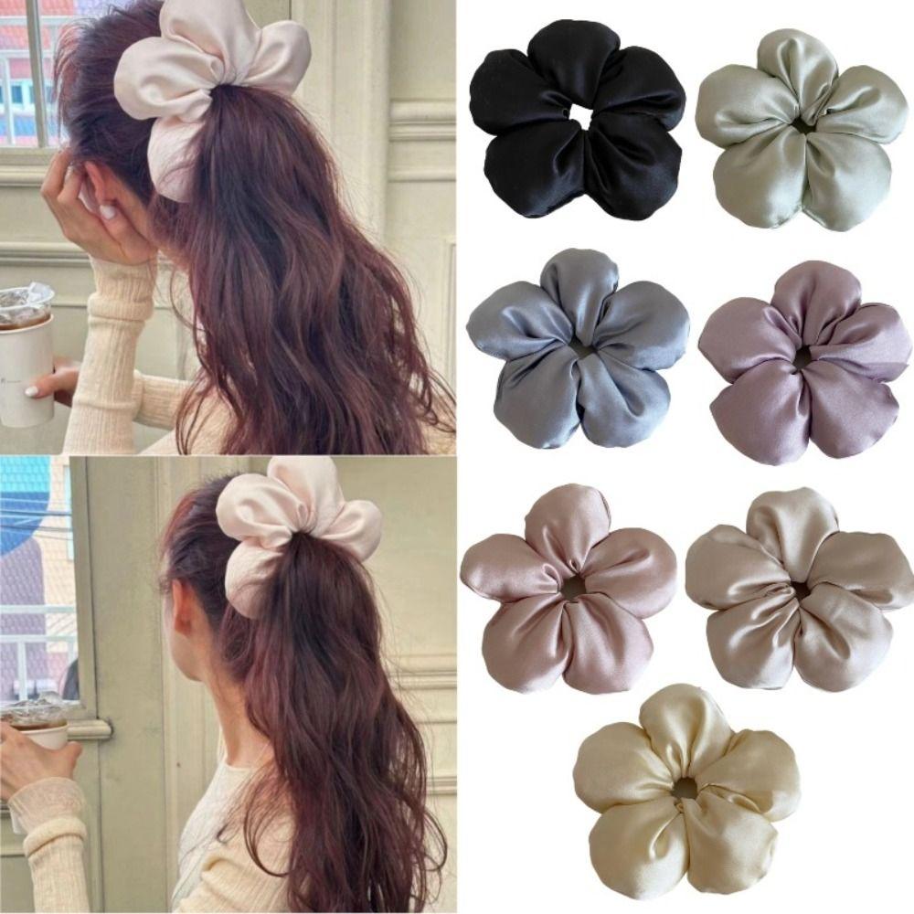 Flower Shape Elastic Hair Band Oversized Flower Flower Hair Rope Oversized Flower Scrunchie  Ladies