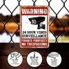 4 Pack Private Property Video Surveillance Signs, Weatherproof Rustproof Aluminum Security Camera Sign for Home Yard Garden Outdoor