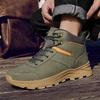 Fashion Boots Men High Top Boots High Quality Leather Hiking Shoes Fashion Outdoor Men Lace Up Non-Slip Ankle Boots Waterproof Big 48