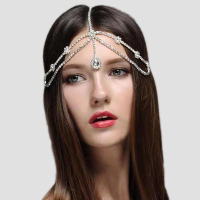 Fashion Hair Accessories, Versatile Eyebrow Drop Rhinestone Hair Chain Women, Headgear