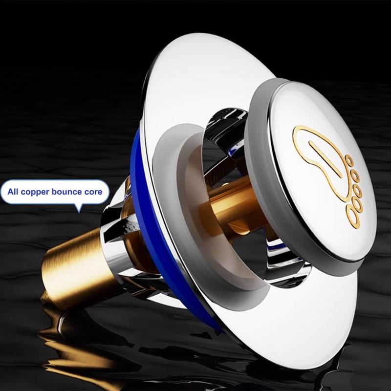 Shower Drain Cover Press-Type Shower Drain Hair Catcher With Removable Strainers Anti-Clogging Garbage Disposal Cover For