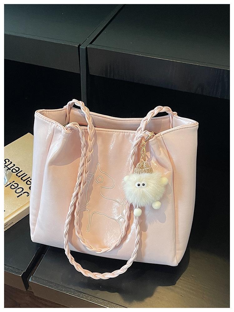 New Fashion Commuter Shoulder Bag Student Class Underarm Bag Women'S Retro Large Capacity Tote Bag