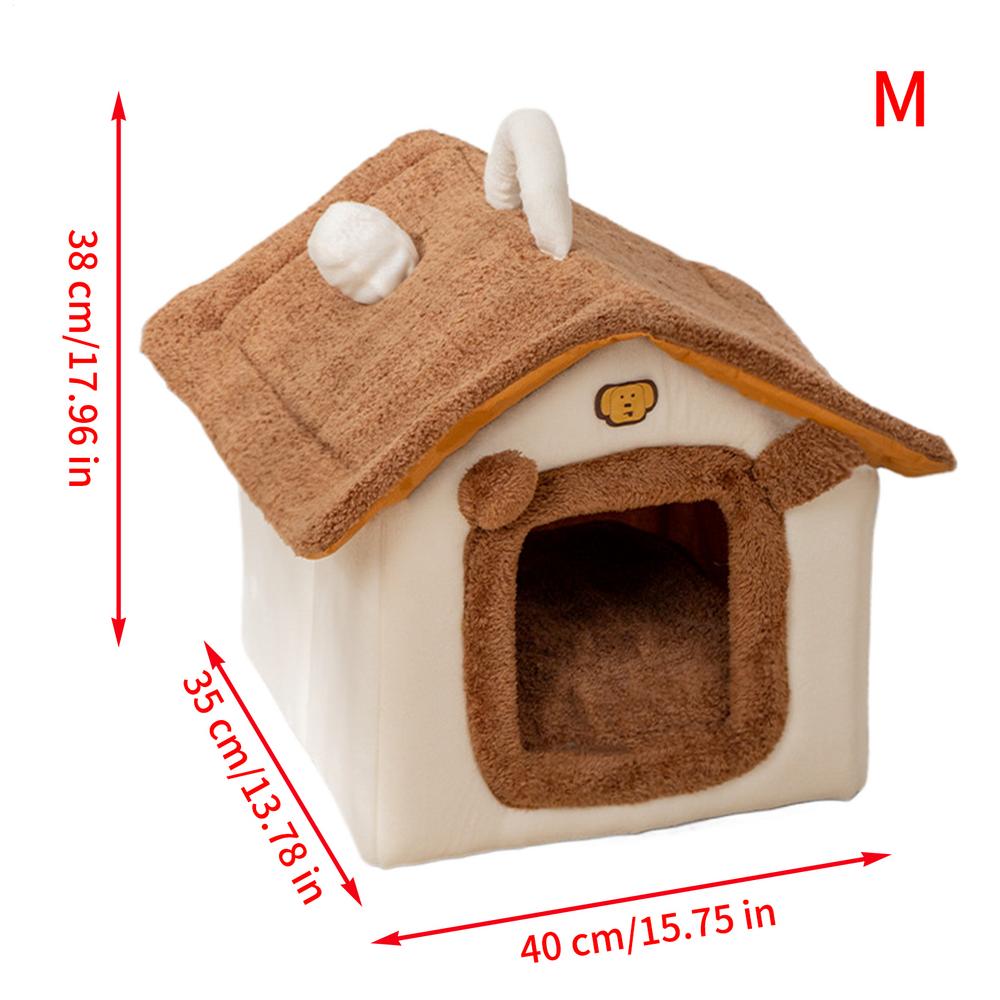 

Indoor Cat House Animals Shelter With Handle Winter Pet Indoor House Cat Cave For Bedroom Garage Living Room Windowsill Balcony M жёлтый