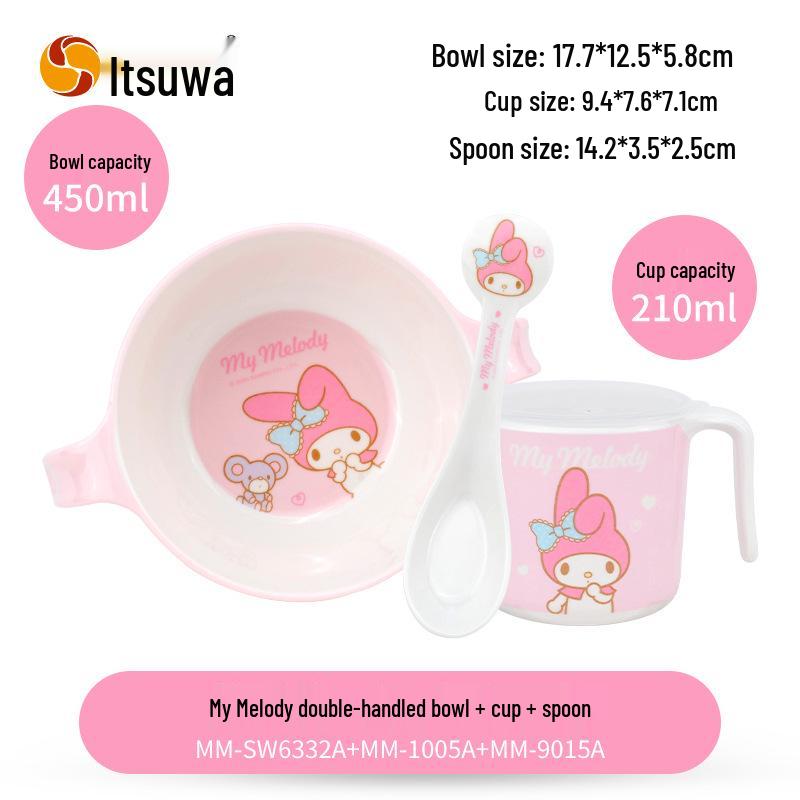Wuhe Melody Cute Cartoon Tableware Set: Baby Bowl, Plate, and Spoon