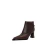 Fashion New Winter Split Leather Women Boot Shoes for Women Pointed Toe Fashion Ankle Boot Handmade Zapatos Mujer High Heels Wool Boots