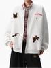 Men's Winter Velvet-Lined Terry Embroidered Hoodie Cardigan - Trendy Loose-Fit Baseball Jacket for Couples