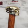 Brass Skull Handle Antique Black Wooden Walking Stick Designer Cane for Men Women Birthday Gift