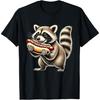 Raccoon Eating Hot Dog Raccoon Hot Dog Lover Men Women Kids T-Shirt