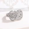925 Silver PlatedNew Twist Infinite Shape Crystal Cubic Zirconia Rings Woman Exquisite Female Wedding Bands Fashion Jewelry Gift