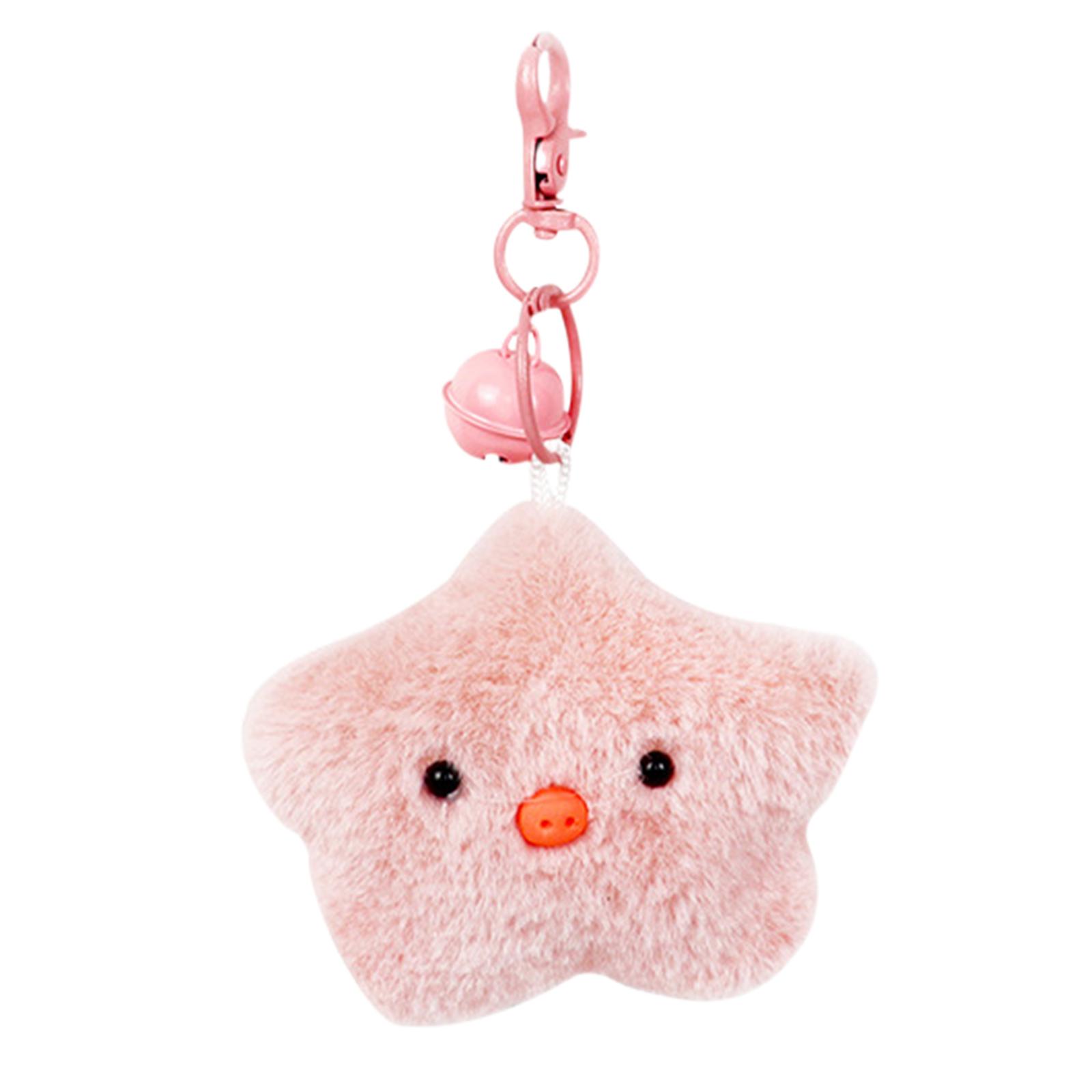 

Плюшевые куклы Звезда Собака/Свинья Мягкая игрушка-животное с брелоком Съемный шнурок для телефона Пятиконечная звезда Аксессуар для сумки разноцветный