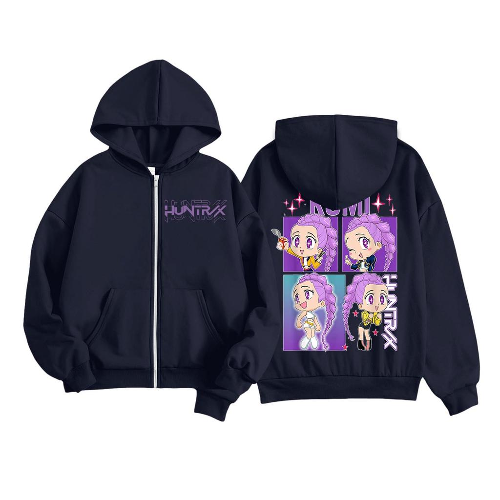 Kids Fashion Women's Lightweight Long Sleeve Zipper Hoodie Printed Hoodie With Pockets