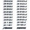 Glossy Black GT ABS Alphanumeric Emblem for BMW 3 Series E46 E90 F30 - 320i 320d 325i 325d 330i XDrive Trunk Logo Sticker